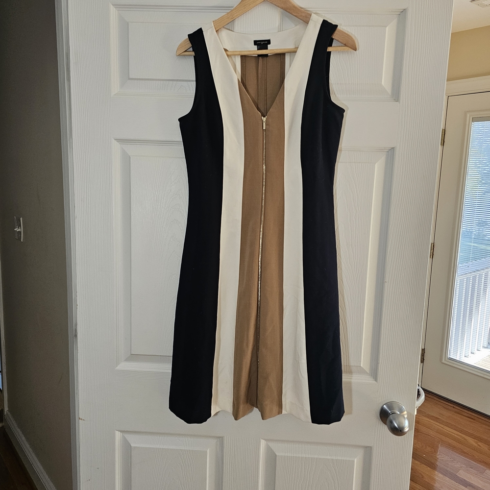 Ann Taylor Black and Cream Mini Dress
